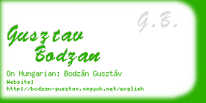gusztav bodzan business card